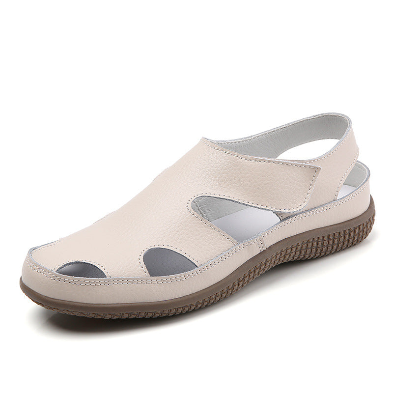Women's Hollow Leather Casual Sandals