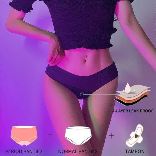 Women's Plus Size Physiological Panties Low Waist Four Layers Leak Proof