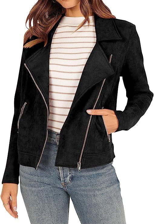 Fashion Deerskin Velvet Motorcycle Jacket Zipper Pocket Short Coat