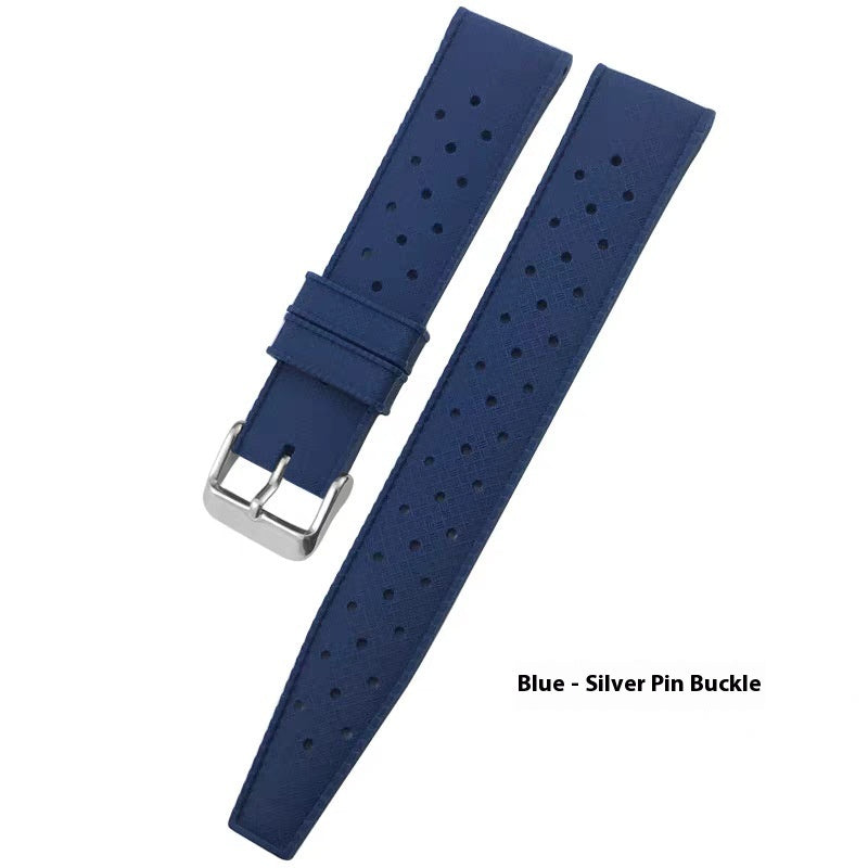 Solid Color Minimalism Rubber Watch Strap Green Dark Blue