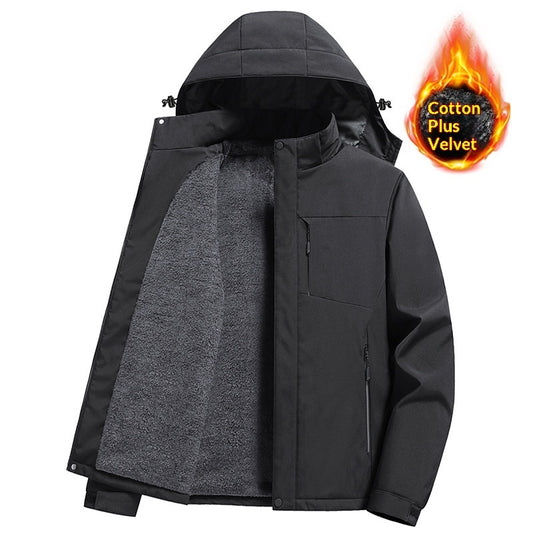 Mens Winter Windproof Tactical Jacket With Detachable Hood