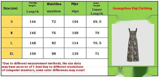 Cross-border Floral Print Button Wide Leg Jumpsuit Hot Sale In Stock