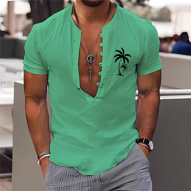 Digital Printing Men's Clothing Summer Short Sleeve Shirt 3D