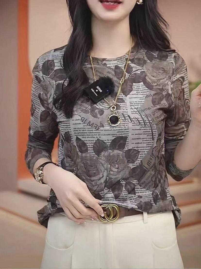 Chic Autumn Top High-end Skin-friendly Long-sleeve Pure Cotton Shirt