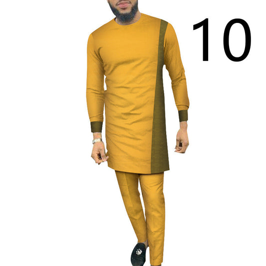 Men's Casual Long-sleeved Top And Pants Suit