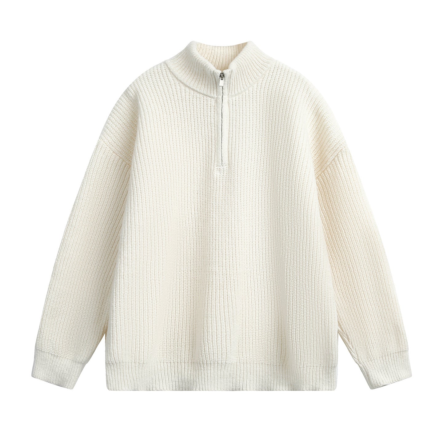 New FallWinter Mens Half-Neck Zip-Up Turtleneck Sweater