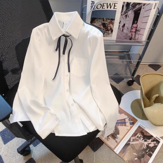 White Preppy Style Inner Anti-wrinkle Bottoming Shirt Student Top