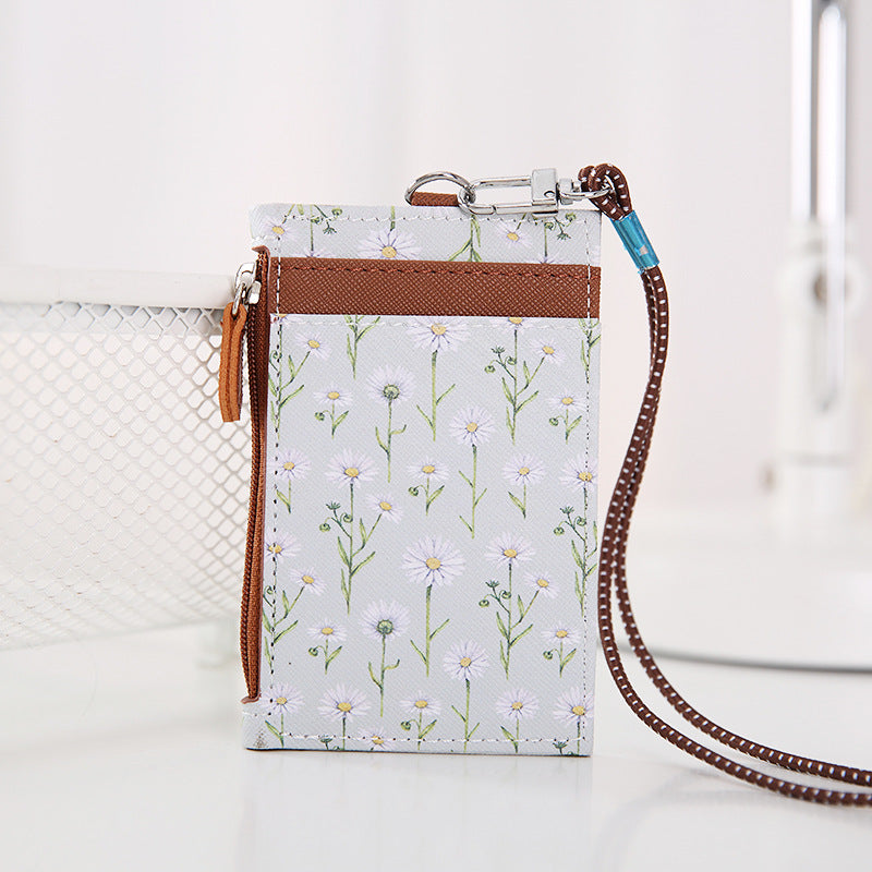 Fashion Simple Leather Belt Lanyard Card Holder