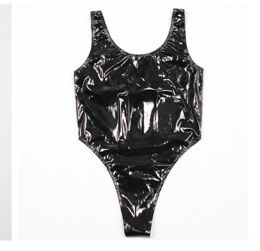 High-Risk One Piece Vest Latex Ammonia Bodysuit