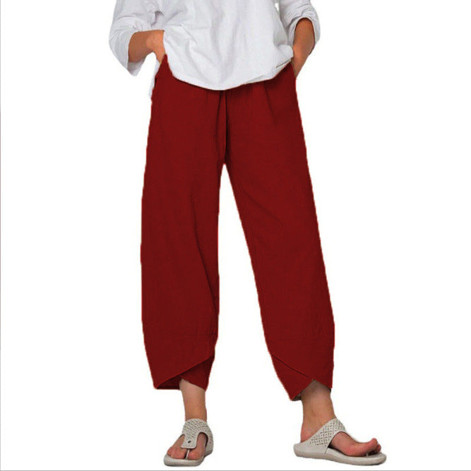 Solid Color Loose Casual Straight-leg Wide Leg Pants