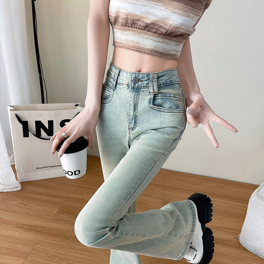 Lyseblå American-Style Flared Jeans Til Kvinder