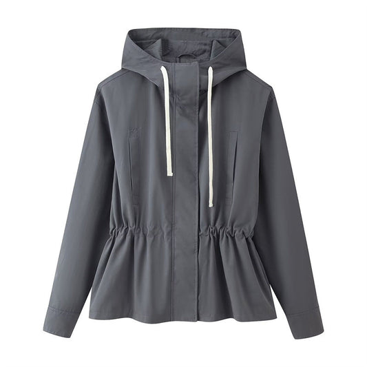 Women's Commute Style All-matching Hooded Jacket Overalls Culottes