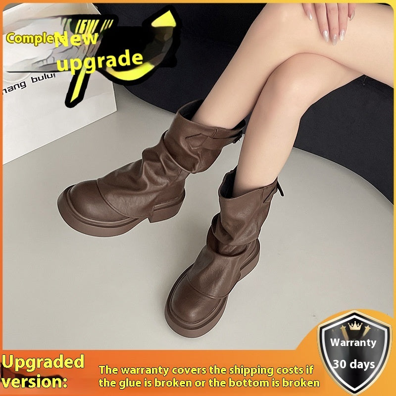 Fashionable All-matching Summer New Height Increasing Belt Buckle Boots