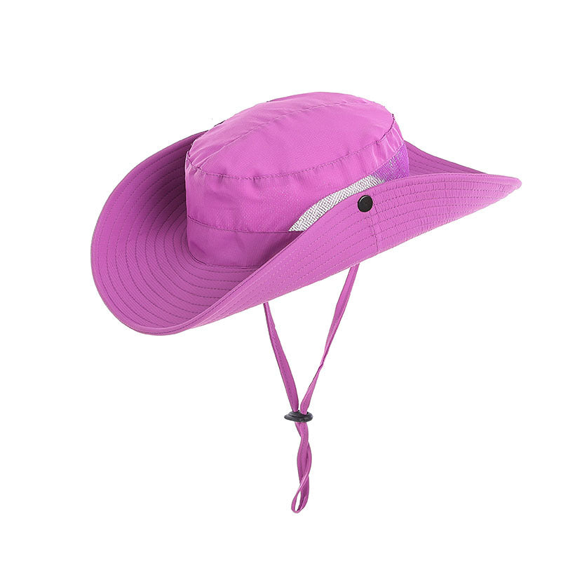 Bucket Hat Women's Summer Outdoor Sun Hat Exposed Ponytail Sun Hat Sun Protection Hat