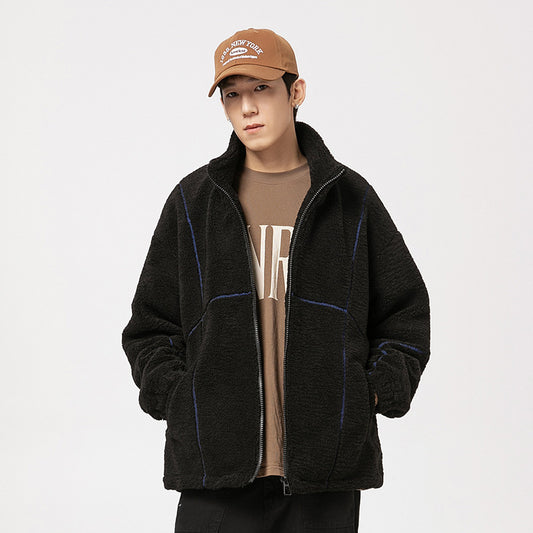 Vintage Lamb Wool Men's And Women's Coats Loose Thick