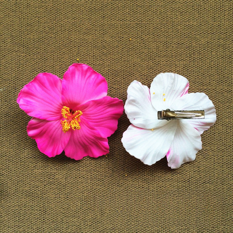 Sweet Seaside Beach Degree Hibiscus Rosa-sinensis Flowers Hairpin Side Clip