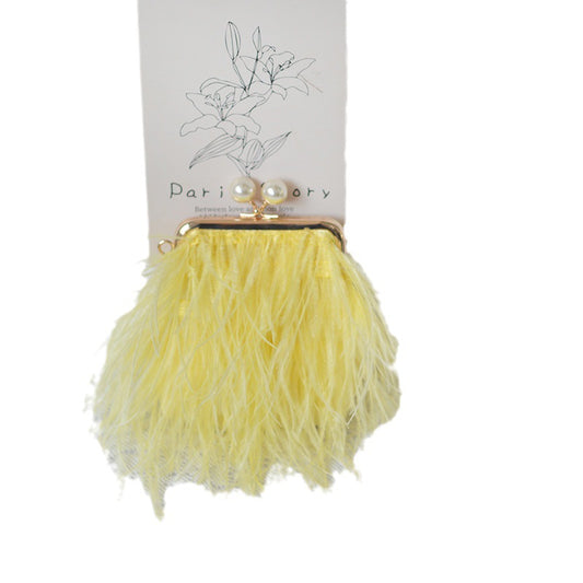 Single-sided Ostrich Fashion Clutch Crossbody Bag