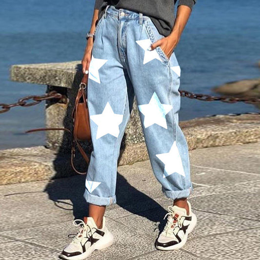 Long Pants Loose Casual Five-pointed Star