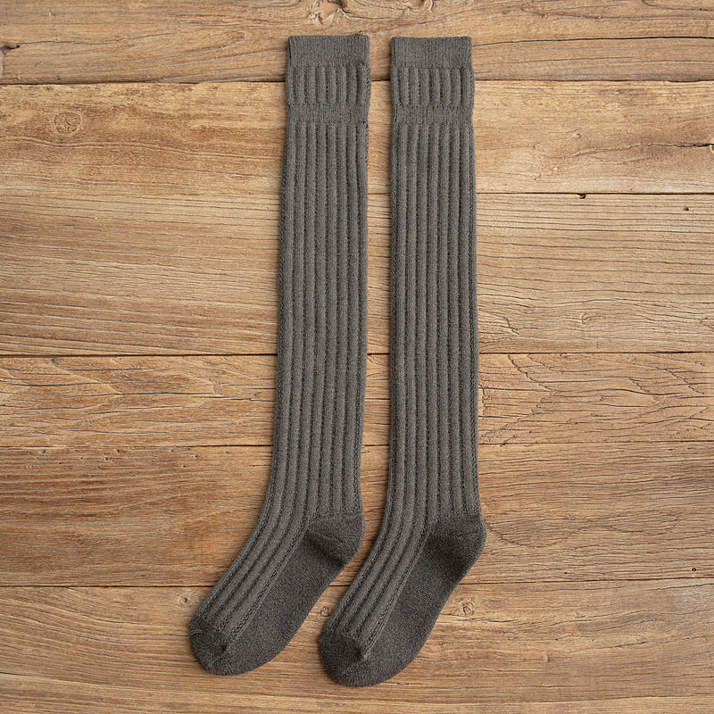Simple College Wind Over The Knee Socks
