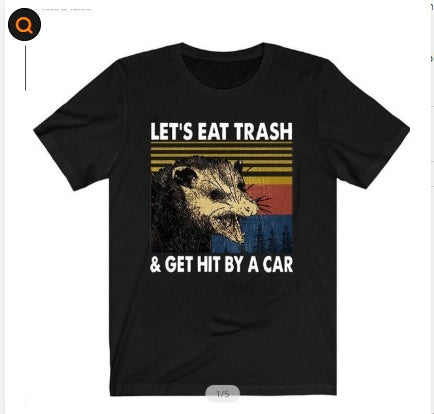 Animal Letter Pattern Printed Short-sleeved T-shirt
