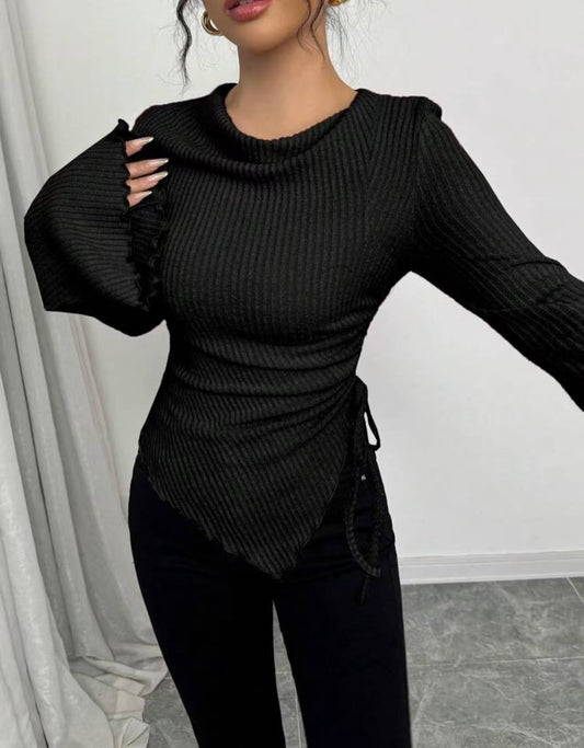 Design Sense Rope Slim Pullover Women