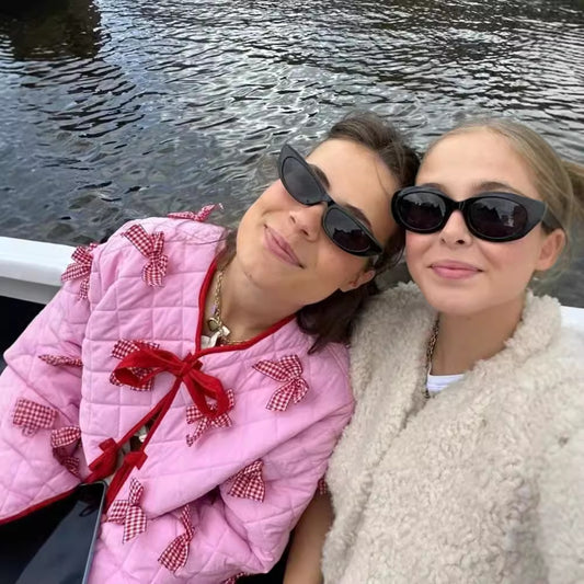 Women's Bow Embroidered Quilted Jacket