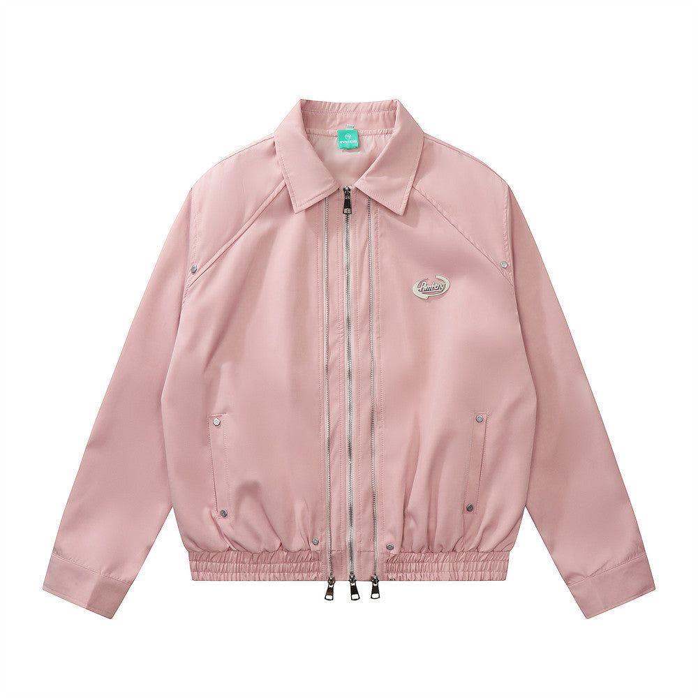 Men's Spring And Autumn American Two-way Zipper Stitching Pu Shuai Flight Jacket