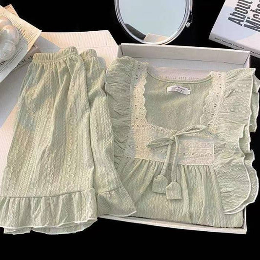 Women's Square-neck Short-sleeve Homewear Set