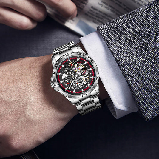 Double-sided Hollow-out Full Luminous Automatic Mechanical Watch For Men