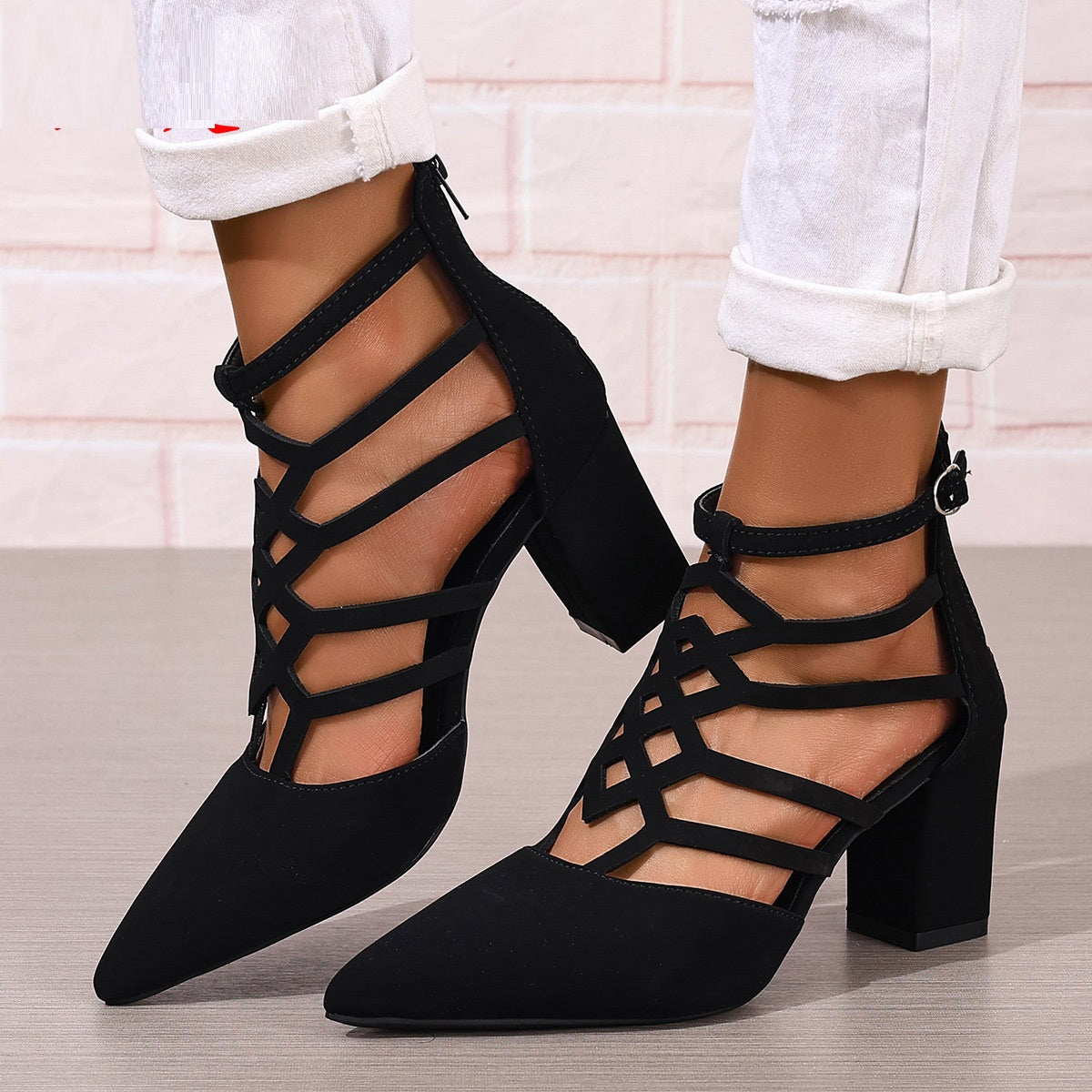 Fashion High Heel Professional Pointed-toe Hollowed High Heel Sandals