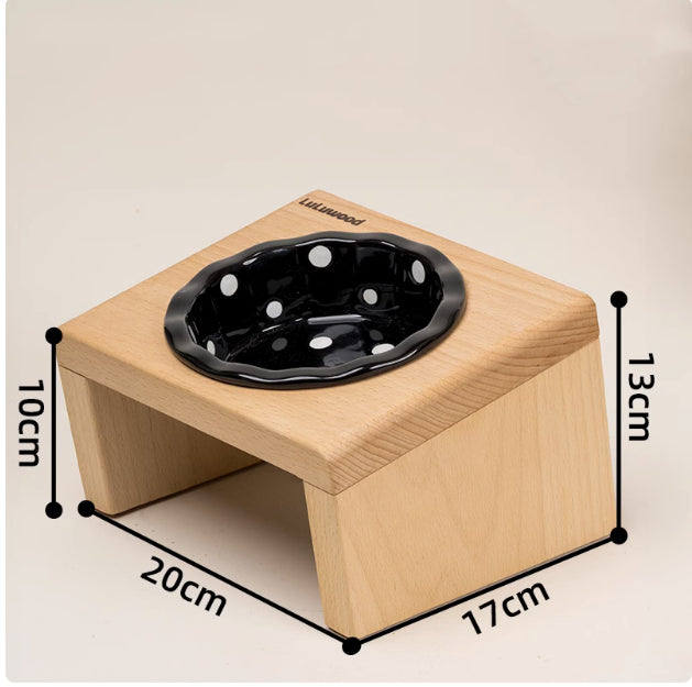 Beech Pet Heightened Bowl Rack Ceramic Neck Protector
