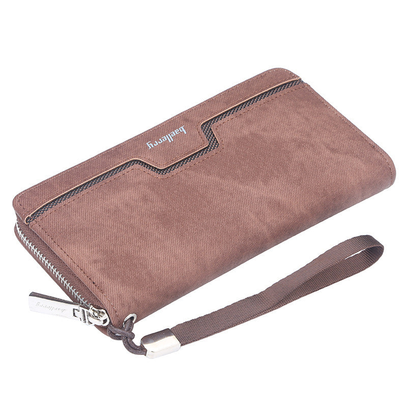 Baellerry Men's Long Zipper Wallet Tide PU Leather Handbag