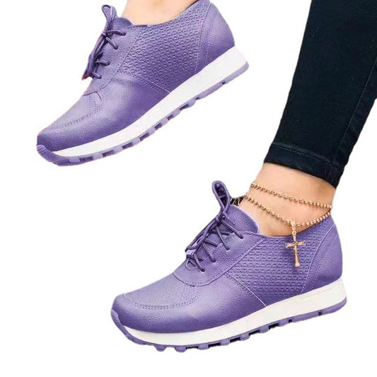 Kvinders sneakers afslappede løbesportssko snørebånd flade sko