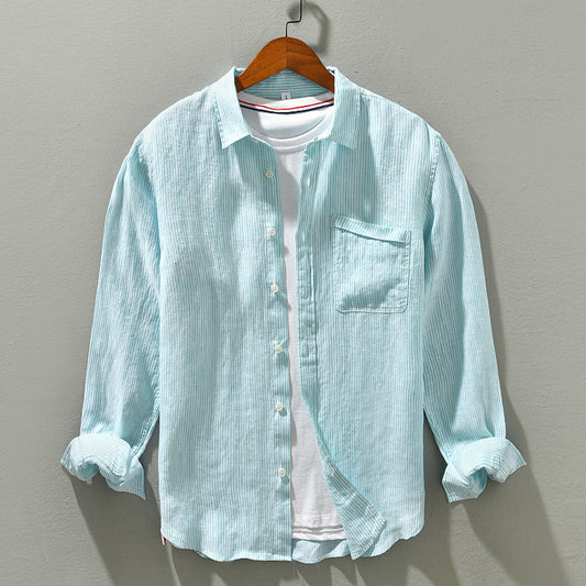 Thin Striped Simple Shirt Comfortable