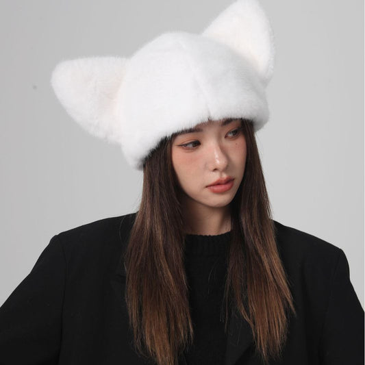 Plush Velvet Padded All-matching Knitted Wool Hat