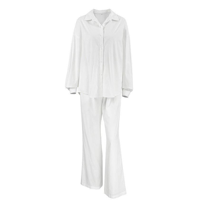 Pure Cotton Autumn Winter Long-Sleeve Shirt Set