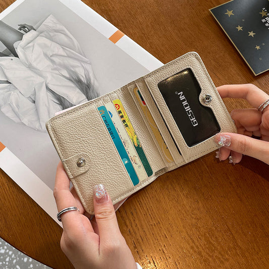 Women's Short Leather Wallet Large Capacity