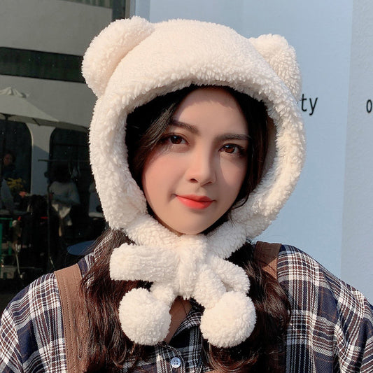Women's Fashion Small Bear Ear Protection Hat