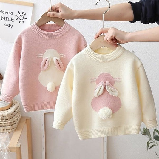 Girls' Knitted Thickened Integral Velvet Sweater