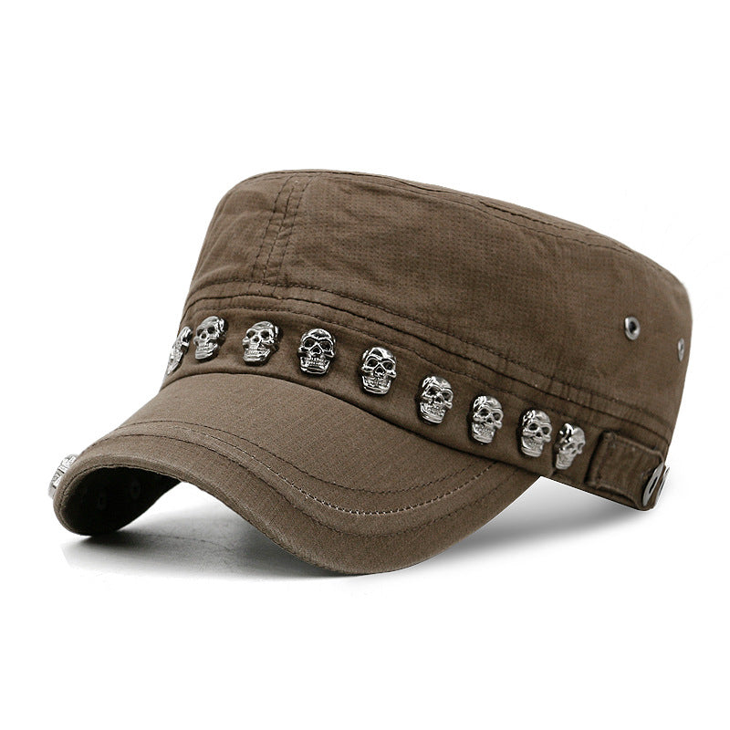 Fashionable Rivet Flat Top Hat