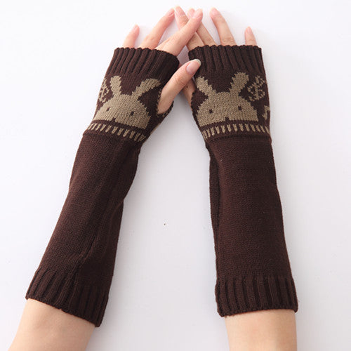 Ladies Knitted Half Finger Arm Sleeves