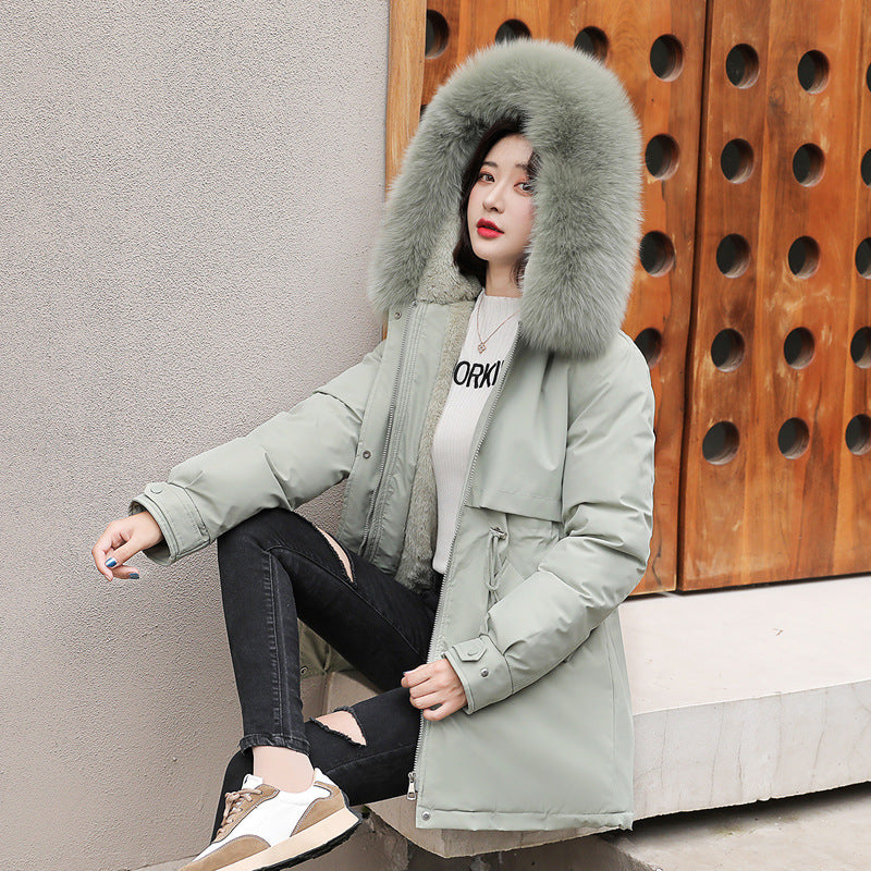 Manteau en coton mi-long ample et tendance pour femme