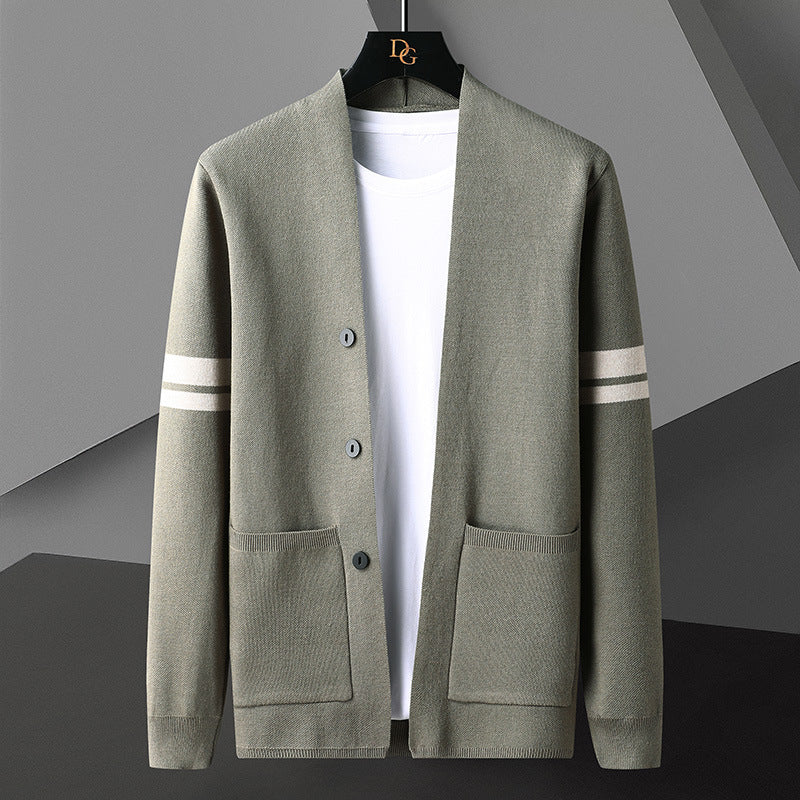 Ny Herre Overtøj Frakke Cardigan Casual Strikket