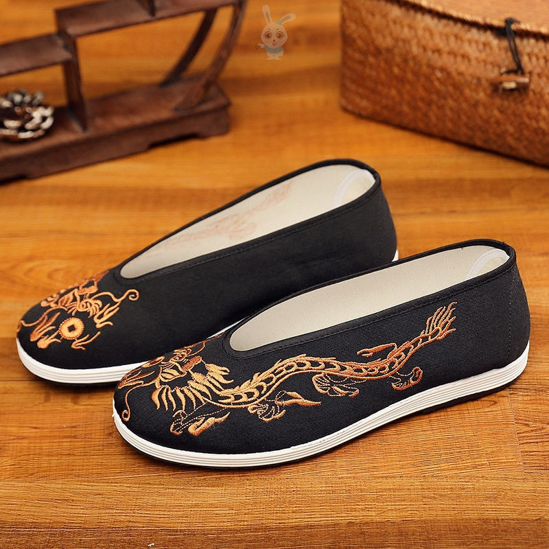 Men's Soft-soled Breathable Embroidered Flat Shoes