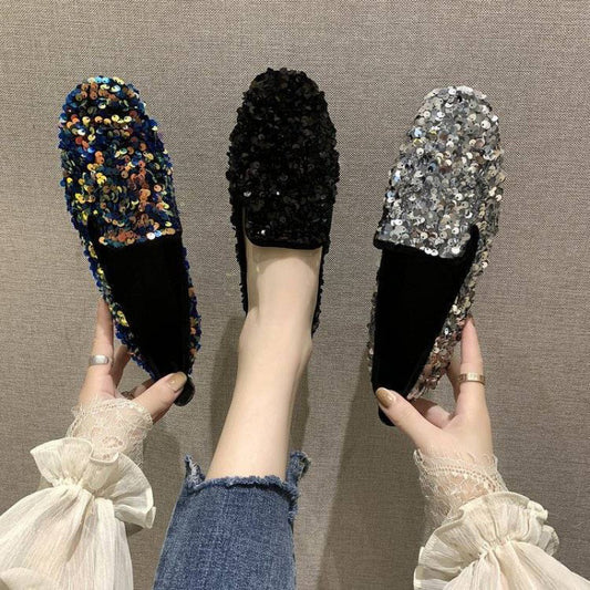 New Women's Flat All-match Social Rhinestone Pumps