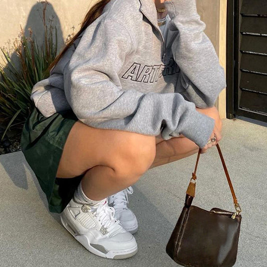 American Street Alphabet Mid Length Pullover Sweatshirt