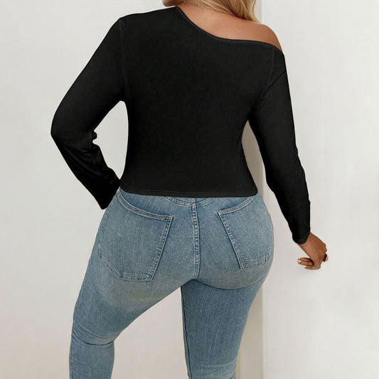 Sexet Off-shoulder Design Langærmet Top
