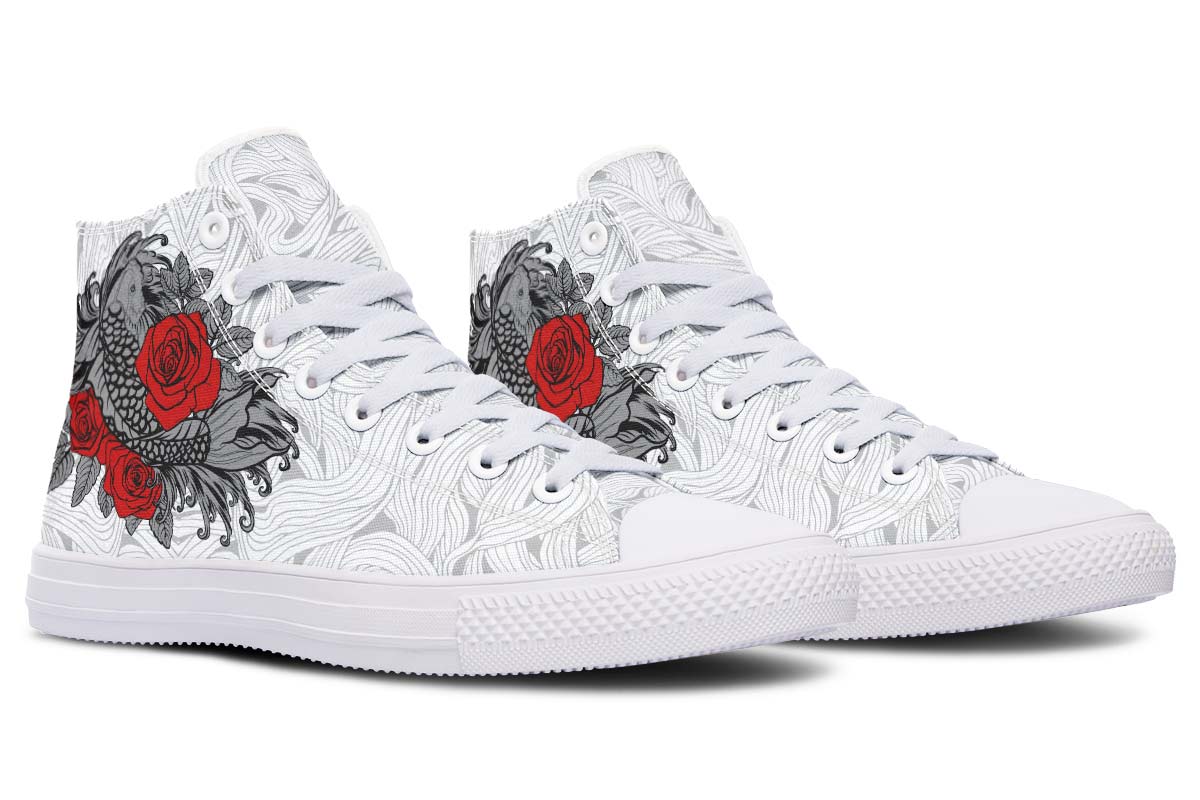 Men's And Women's Fashion Color Printing High-top Canvas Shoes