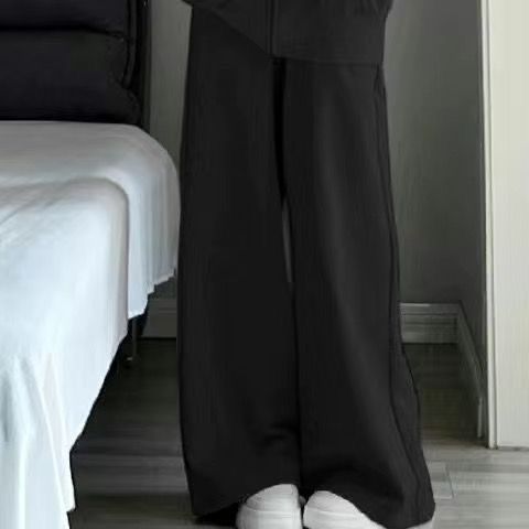 Autumn And Winter Loose Lazy Style Hooded Jacket Student Korean Version Wide-leg Pants Casual Two-piece Set