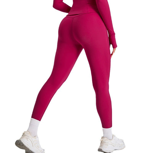 Women's Peach Hip Raise Fitness High Waist Outdoor Running Sports Tights